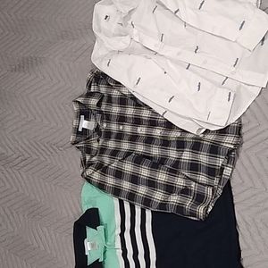 3 boys Janie and Jack shirts polo style and button down dress shirts Cars print